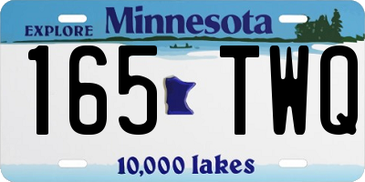 MN license plate 165TWQ