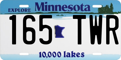 MN license plate 165TWR