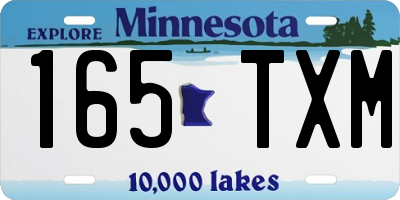 MN license plate 165TXM