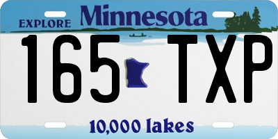MN license plate 165TXP