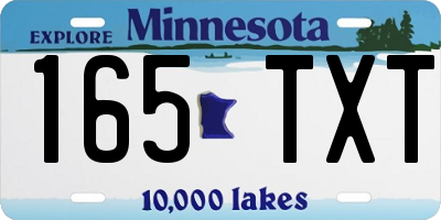 MN license plate 165TXT