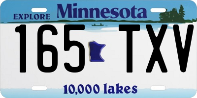 MN license plate 165TXV