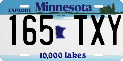 MN license plate 165TXY