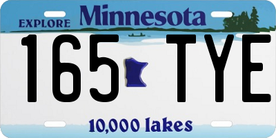 MN license plate 165TYE