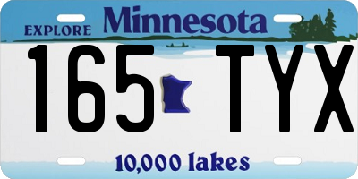 MN license plate 165TYX