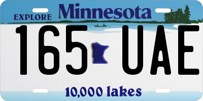 MN license plate 165UAE