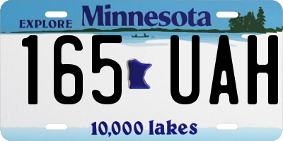 MN license plate 165UAH