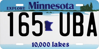 MN license plate 165UBA
