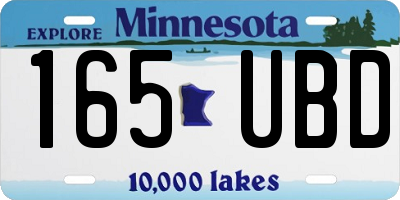 MN license plate 165UBD