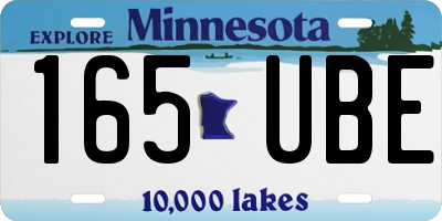 MN license plate 165UBE