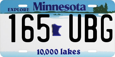 MN license plate 165UBG