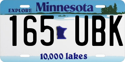 MN license plate 165UBK