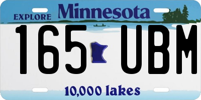 MN license plate 165UBM