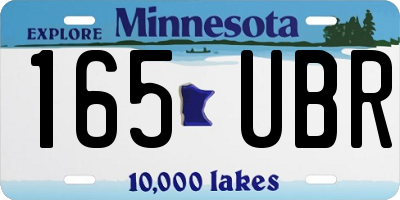 MN license plate 165UBR