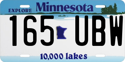 MN license plate 165UBW