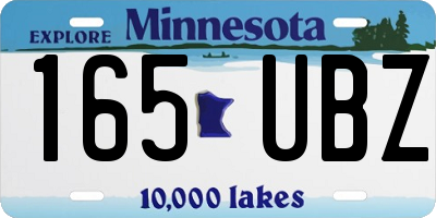 MN license plate 165UBZ