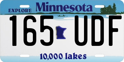 MN license plate 165UDF