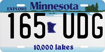 MN license plate 165UDG