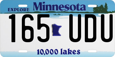 MN license plate 165UDU