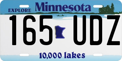 MN license plate 165UDZ