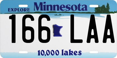 MN license plate 166LAA