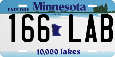 MN license plate 166LAB