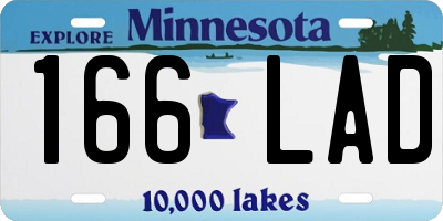 MN license plate 166LAD