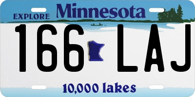 MN license plate 166LAJ