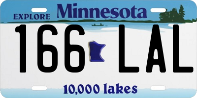 MN license plate 166LAL