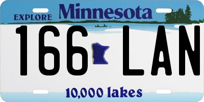 MN license plate 166LAN