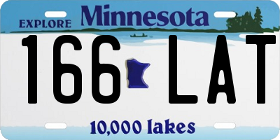 MN license plate 166LAT