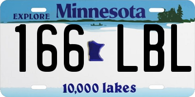 MN license plate 166LBL