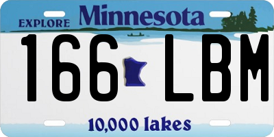 MN license plate 166LBM