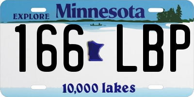 MN license plate 166LBP