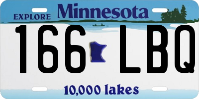 MN license plate 166LBQ