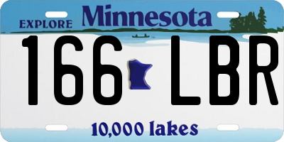 MN license plate 166LBR