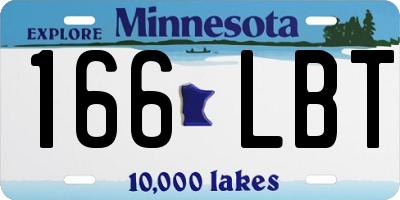 MN license plate 166LBT