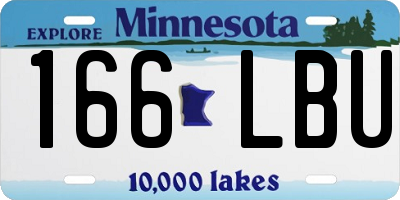 MN license plate 166LBU