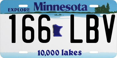 MN license plate 166LBV