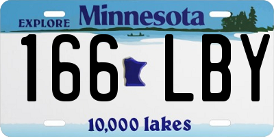 MN license plate 166LBY