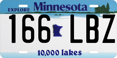 MN license plate 166LBZ