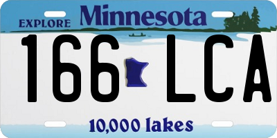 MN license plate 166LCA