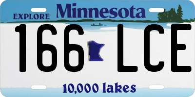 MN license plate 166LCE