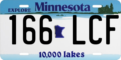 MN license plate 166LCF