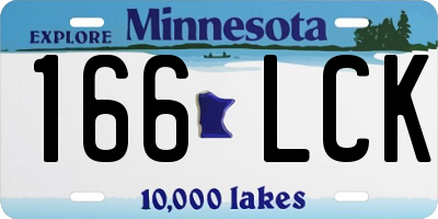 MN license plate 166LCK