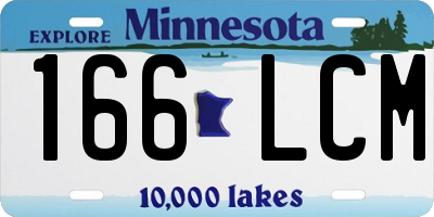 MN license plate 166LCM