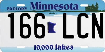 MN license plate 166LCN