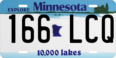 MN license plate 166LCQ