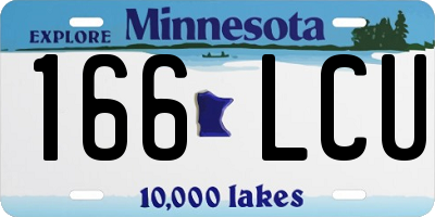 MN license plate 166LCU