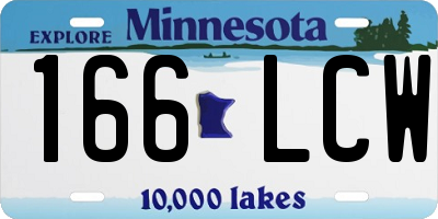 MN license plate 166LCW